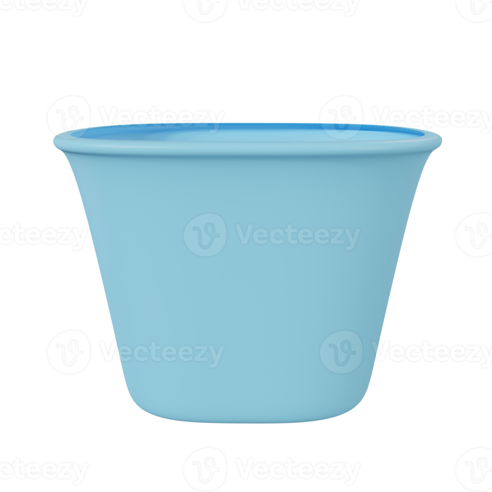 blue pot. 3d render png