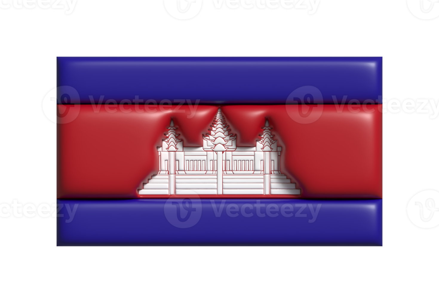 Cambodia flag. 3d render png