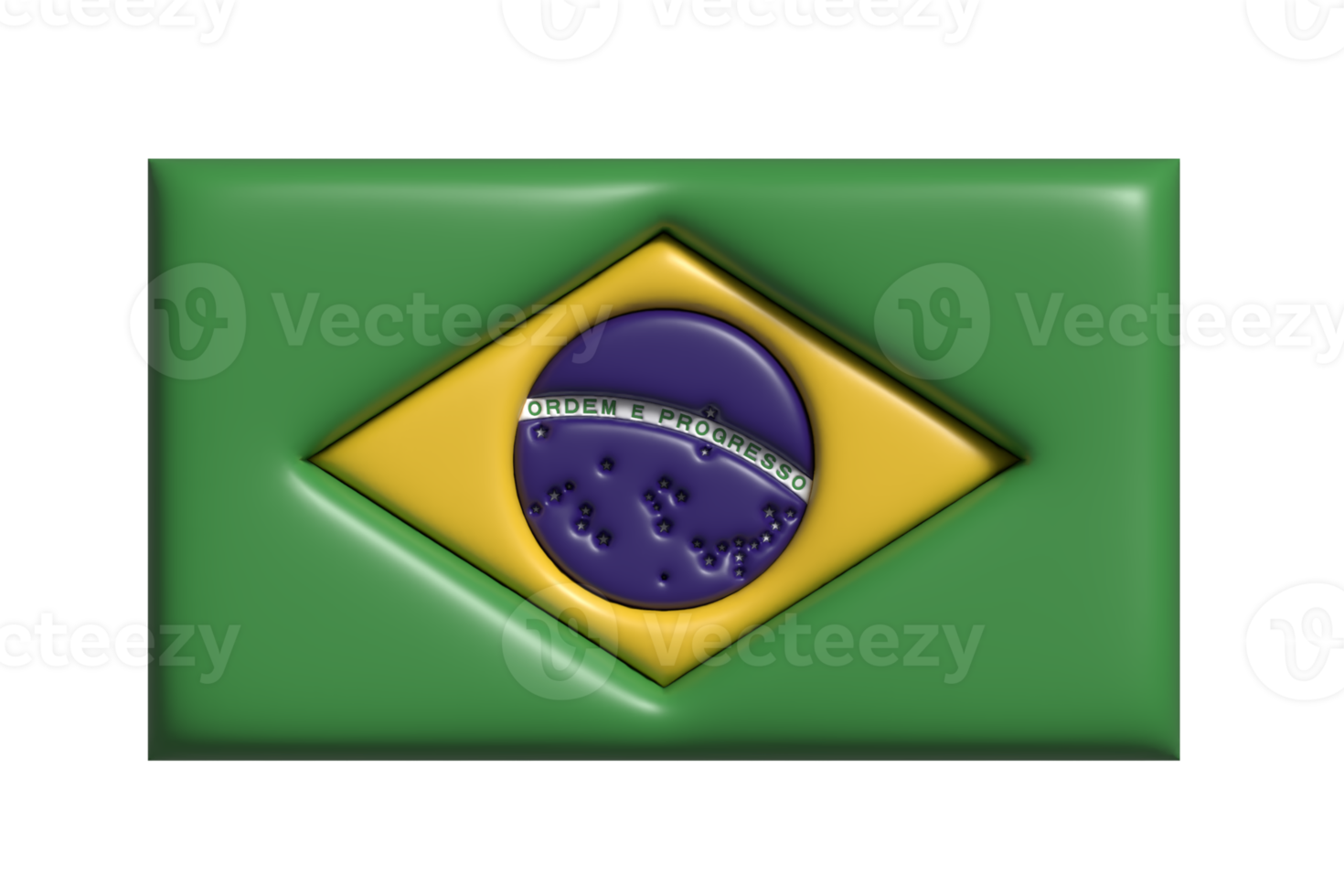 Brasil bandeira. 3d render png