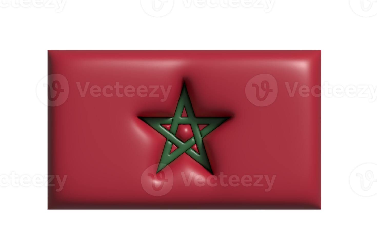 Marocco flag. 3d render png