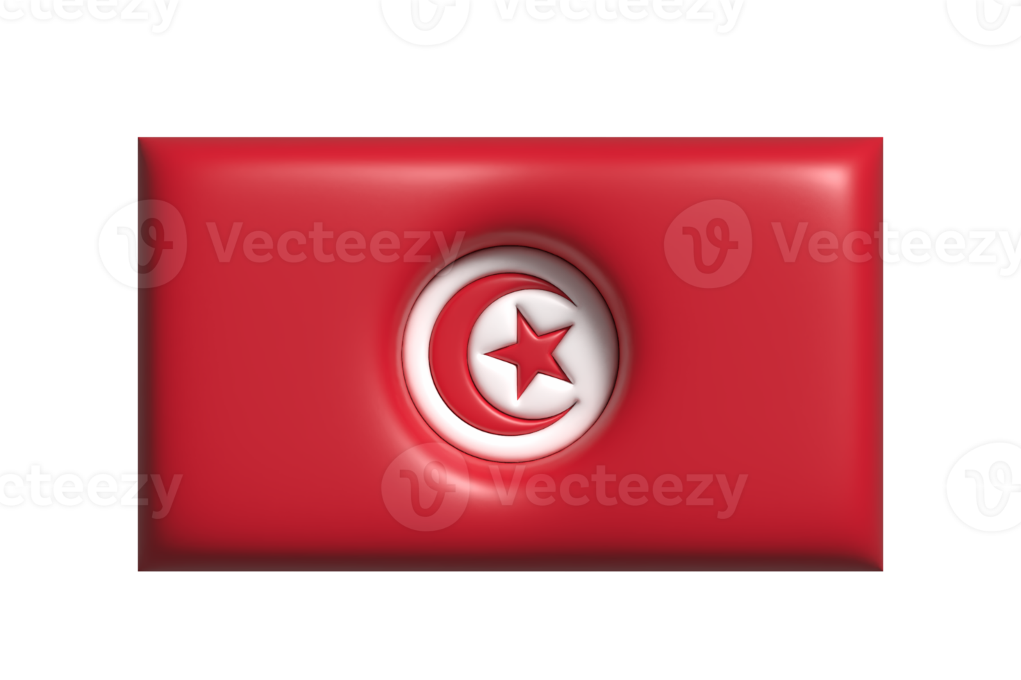 Tunisie drapeau. 3d rendre png