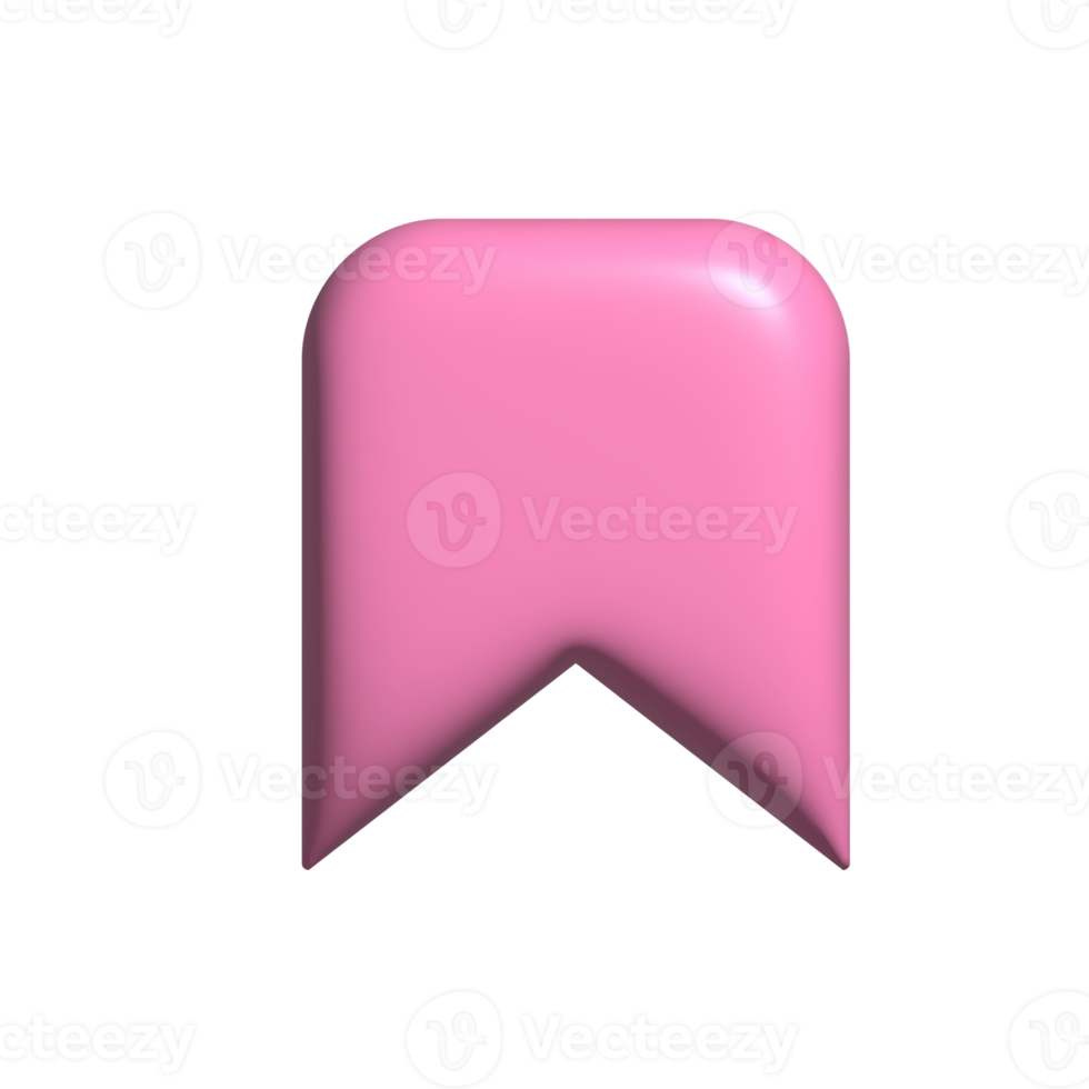 bladwijzer icoon roze. 3d geven png