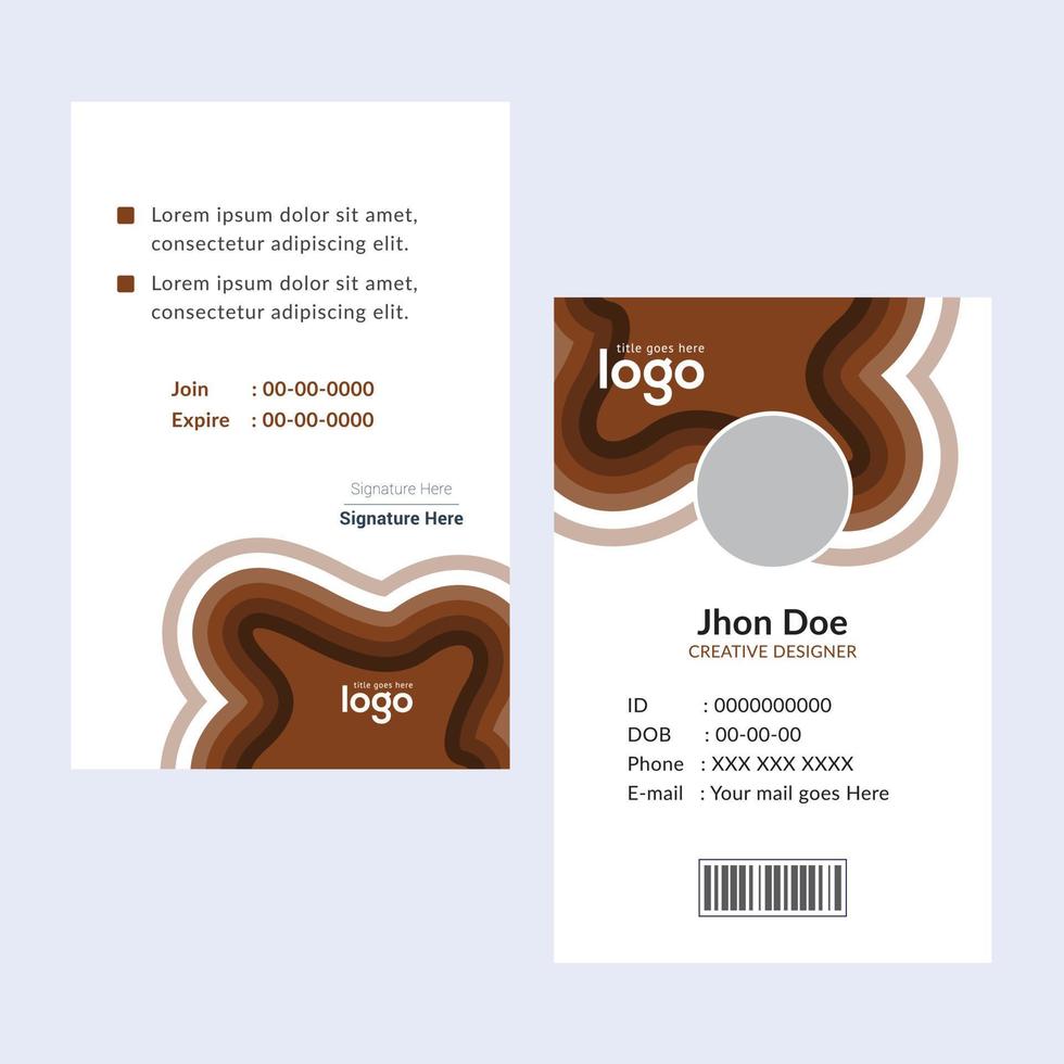 tarjetas de visita de plantillas creativas. tarjetas de visita marrones. Plantillas de tarjetas abstractas profesionales y elegantes perfectas para su empresa y cargo. plantillas de diseño vectorial. tarjetas de visita limpias. vector