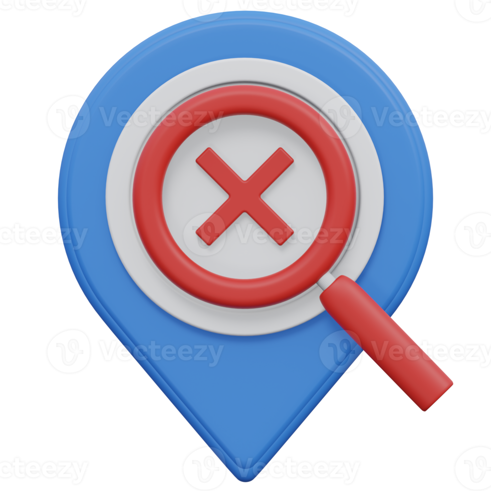location not found 3d render icon illustration with transparent background, empty state png