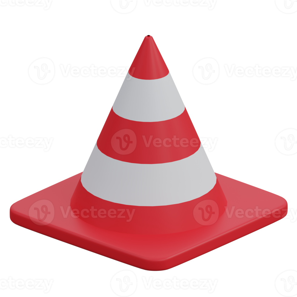 cone 3d render icon illustration with transparent background, protection and security png