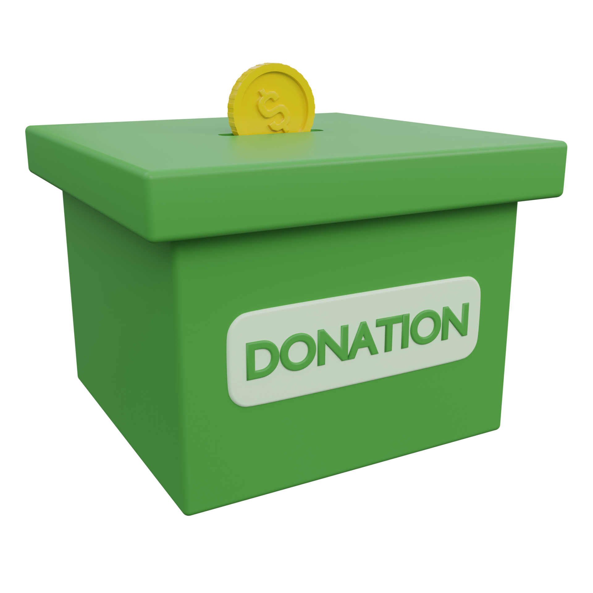 charity box 3d render icon illustration with transparent background