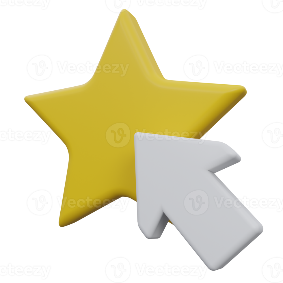 rating click 3d render icon illustration with transparent background png