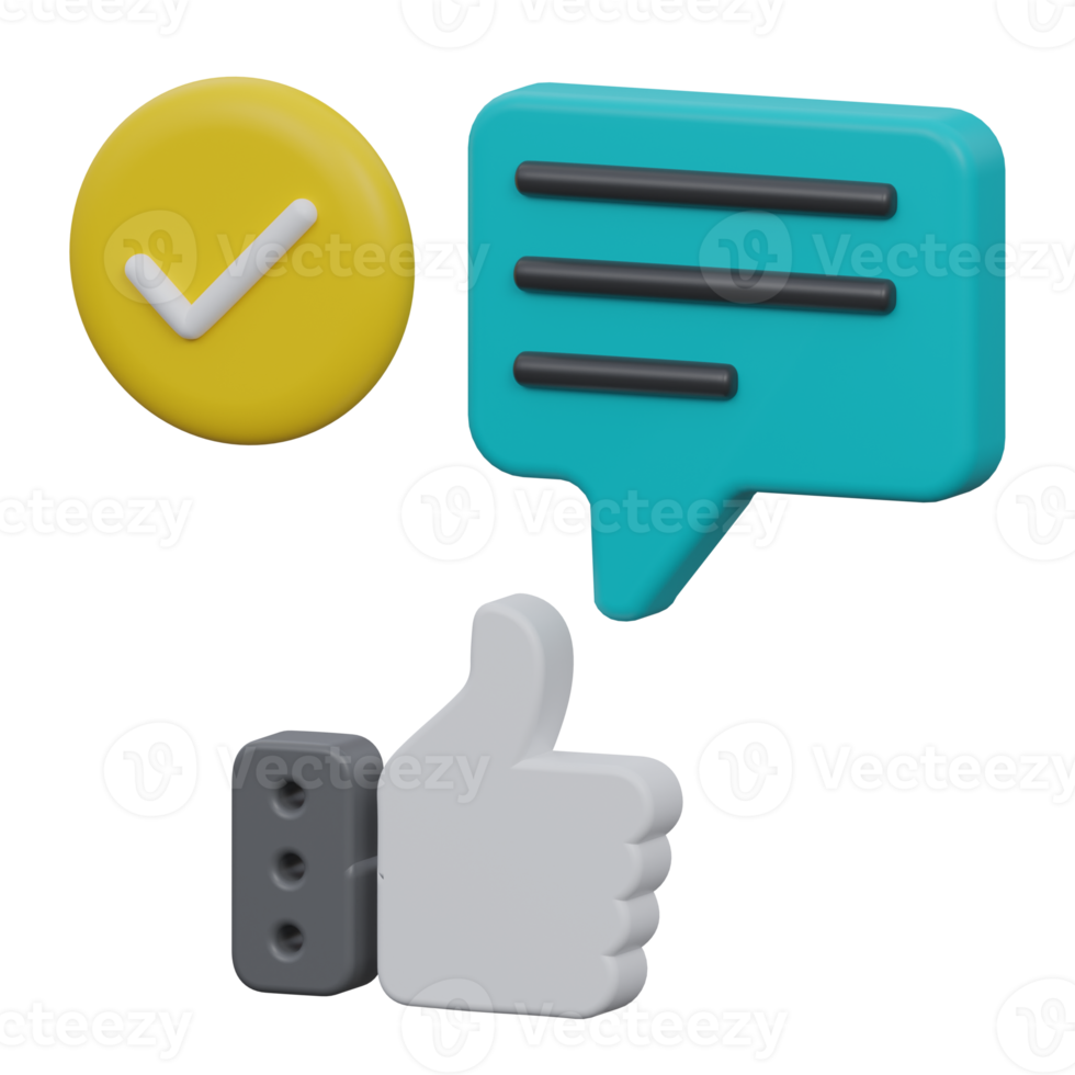 positive feedback 3d render icon illustration with transparent background png