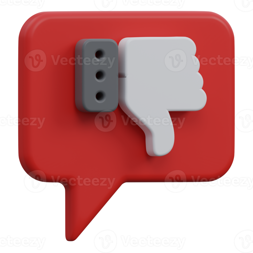dissatisfaction 3d render icon illustration with transparent background png