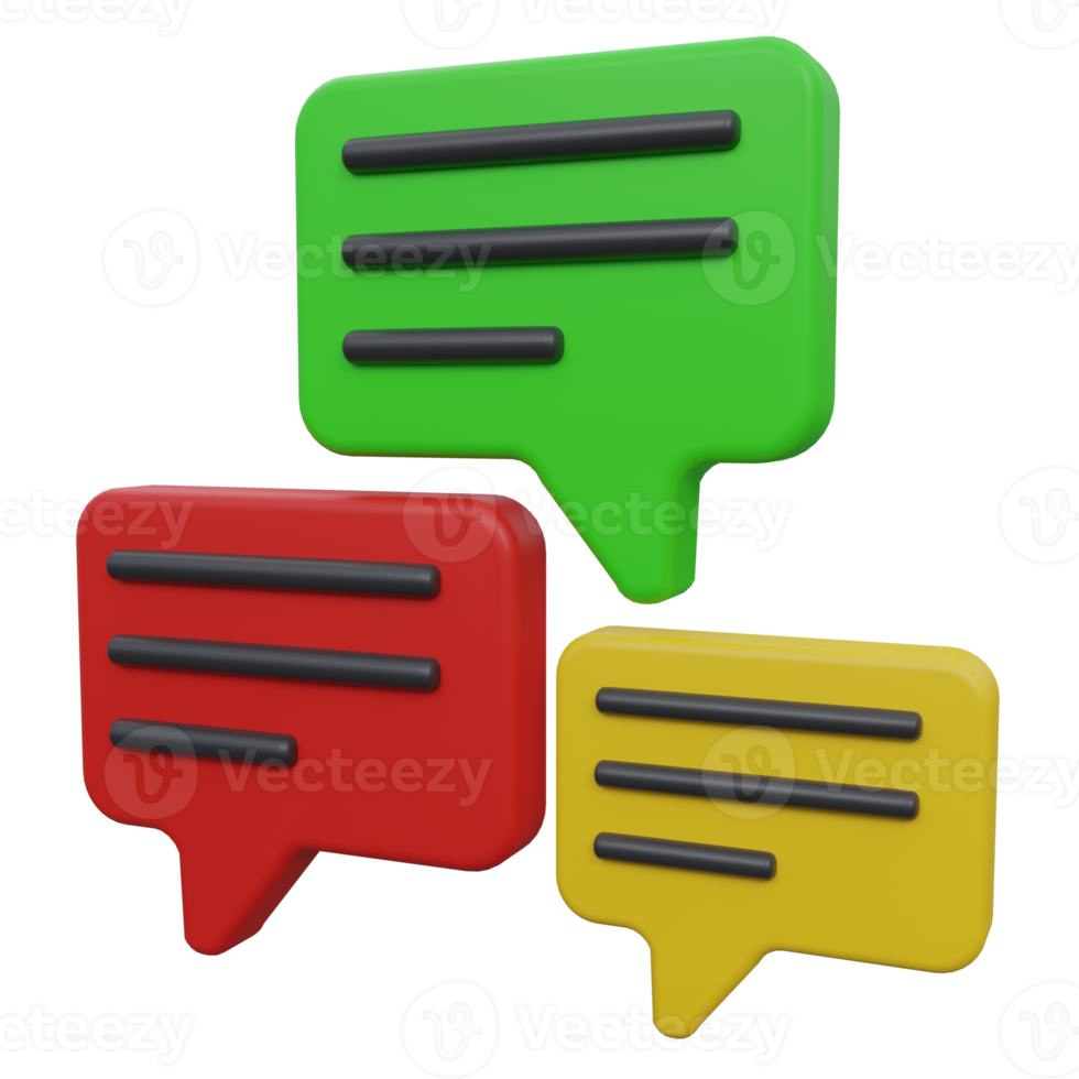 comments 3d render icon illustration with transparent background png