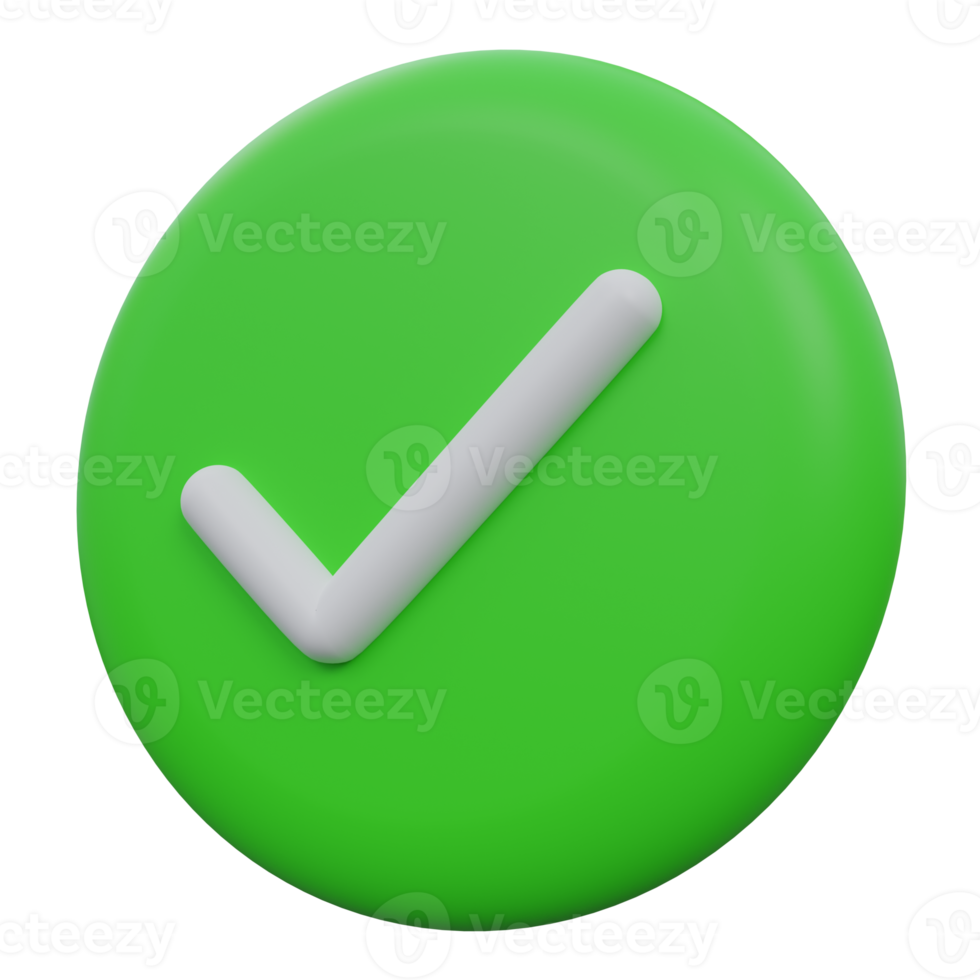 yes 3d render icon illustration with transparent background png