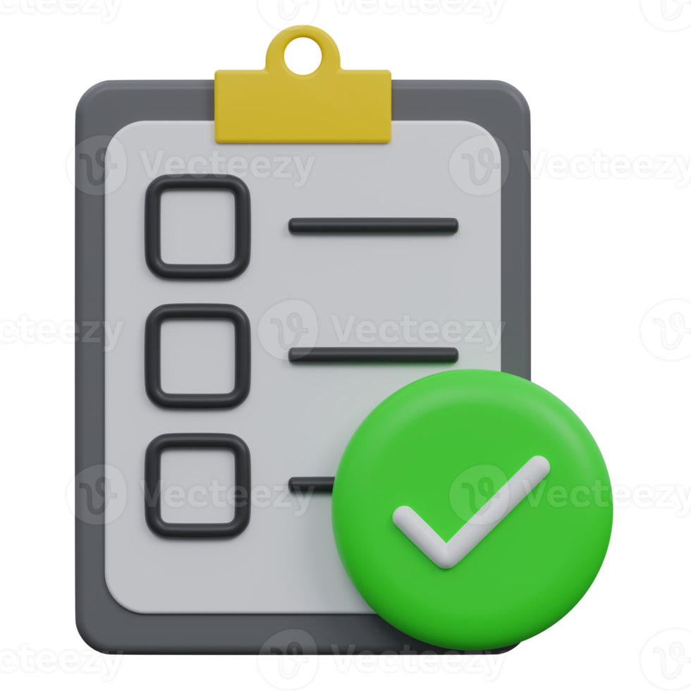 survey form 3d render icon illustration with transparent background png
