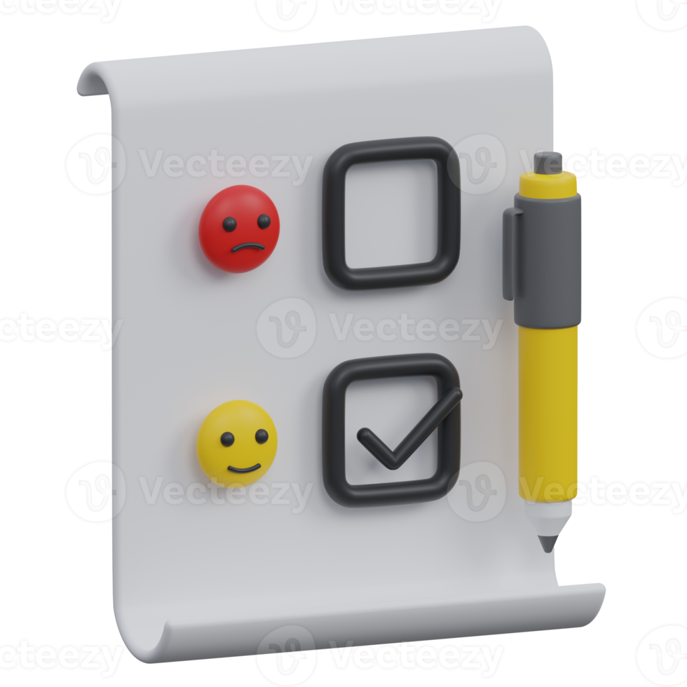 feedback form 3d render icon illustration with transparent background png