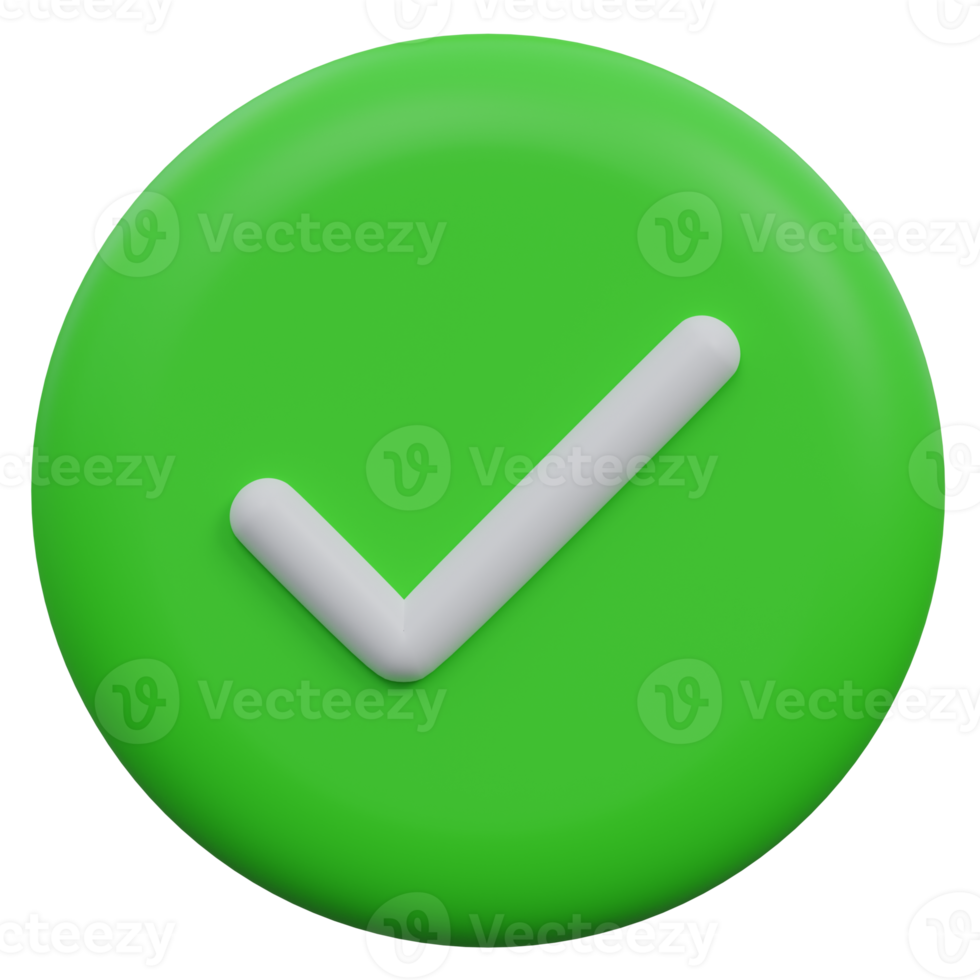 yes 3d render icon illustration with transparent background png