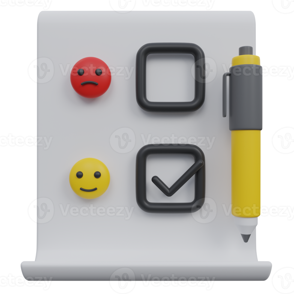 feedback form 3d render icon illustration with transparent background png