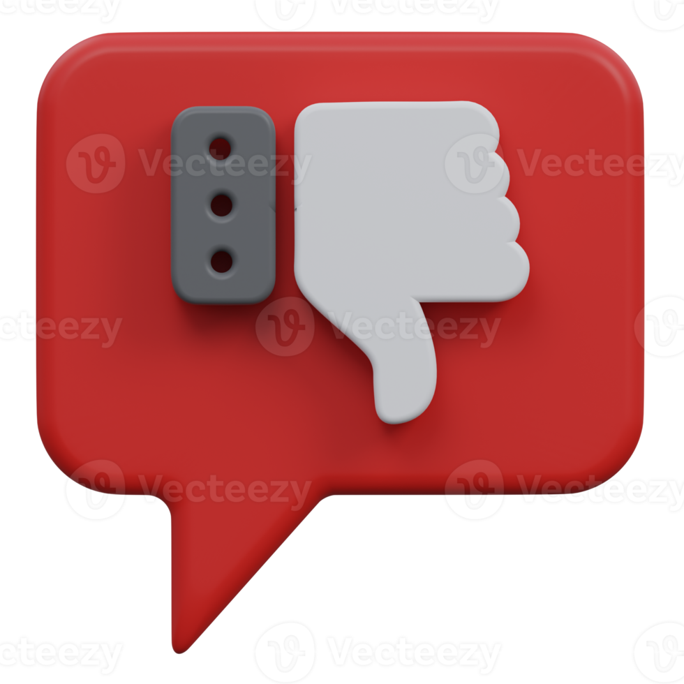 dissatisfaction 3d render icon illustration with transparent background png