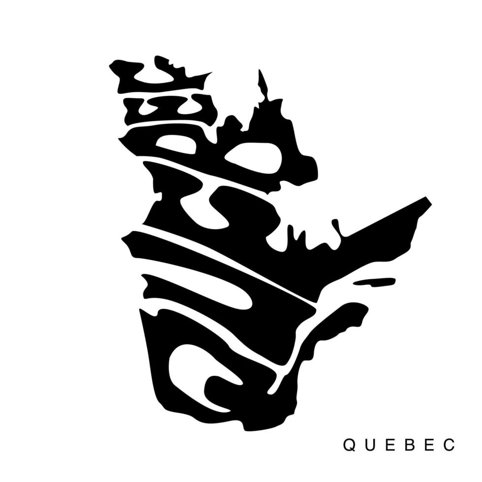 Quebec estado mapa tipografía. Quebec mapa letras. vector