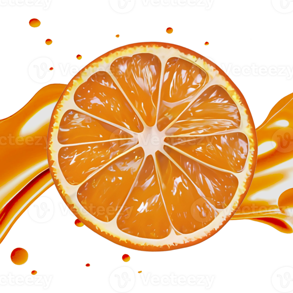 Orange tranche éclaboussure png