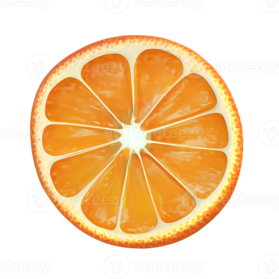 orange slice 3d render png