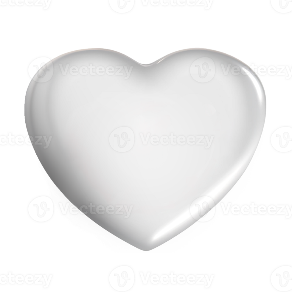 white 3d heart png