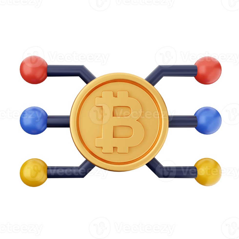 3d bitcoin cryptocurrency icon illustration png