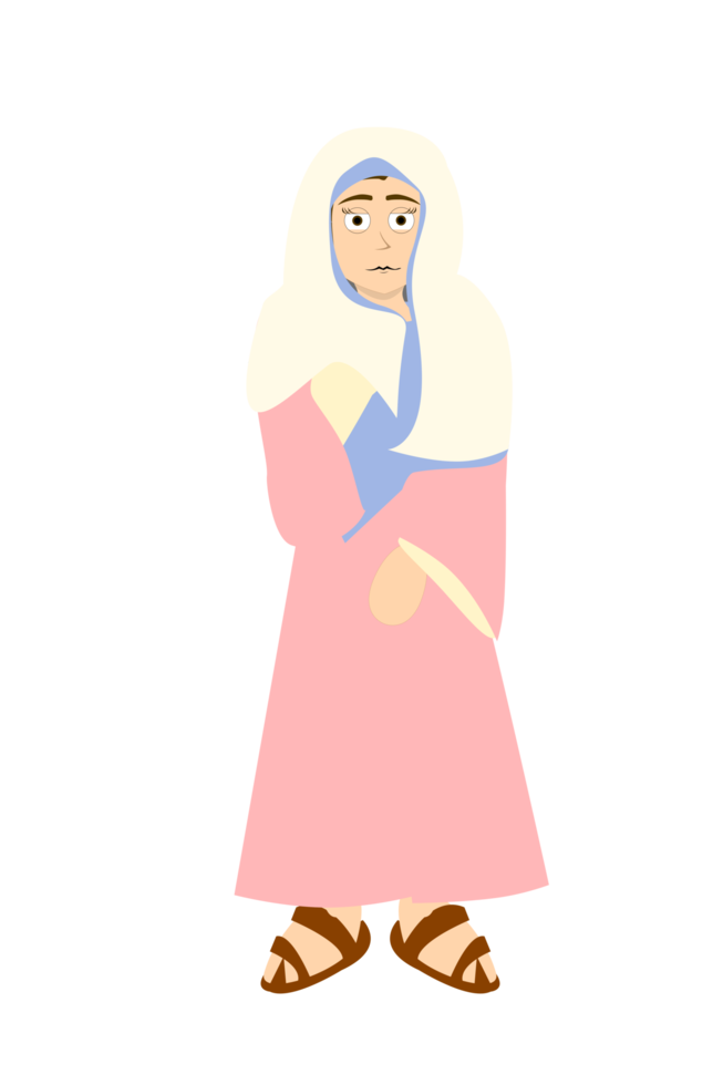 dibujos animados Biblia personaje - María png