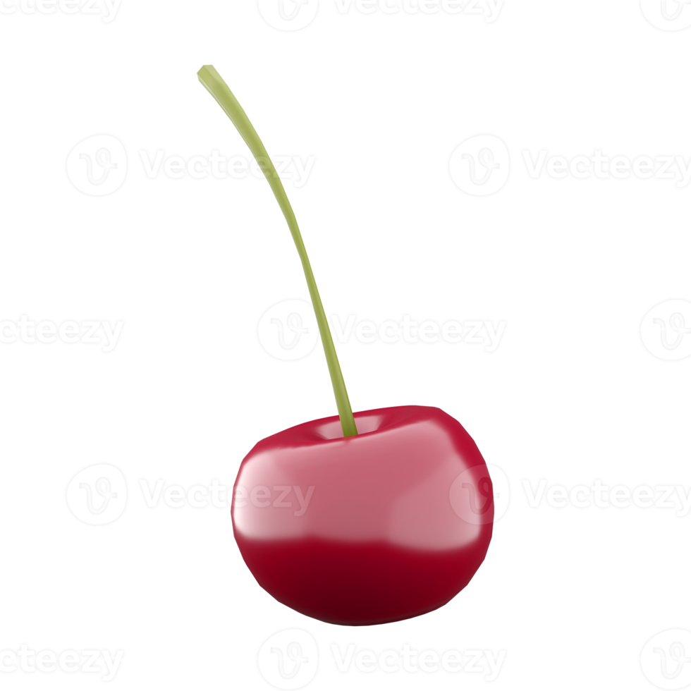 3d rendering ripe and sweet cherry icon. 3d render fresh berry icon. Sweet cherry. png