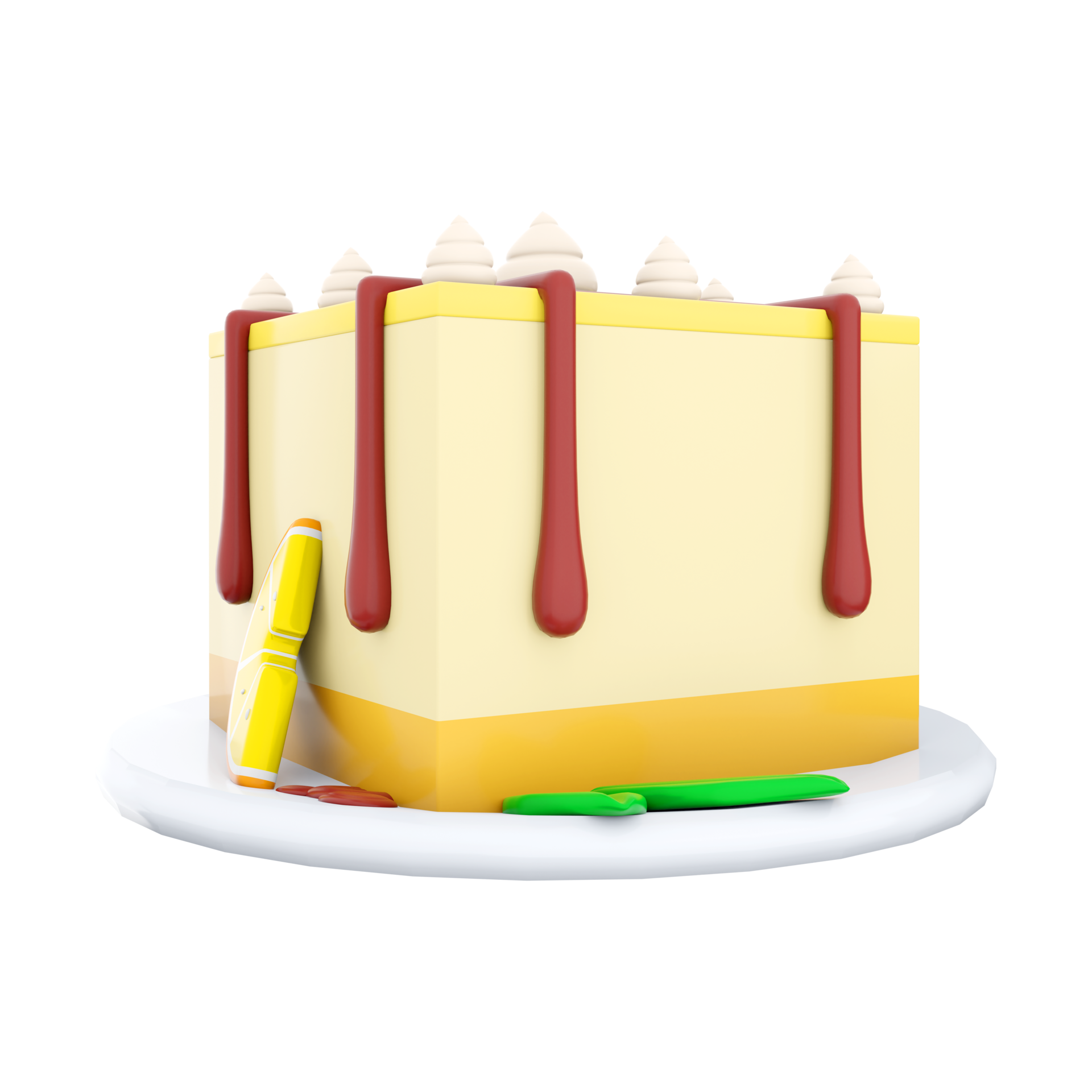 Free 3d Rendern Zitrone Käsekuchen Symbol. 3d machen Käsekuchen mit ...