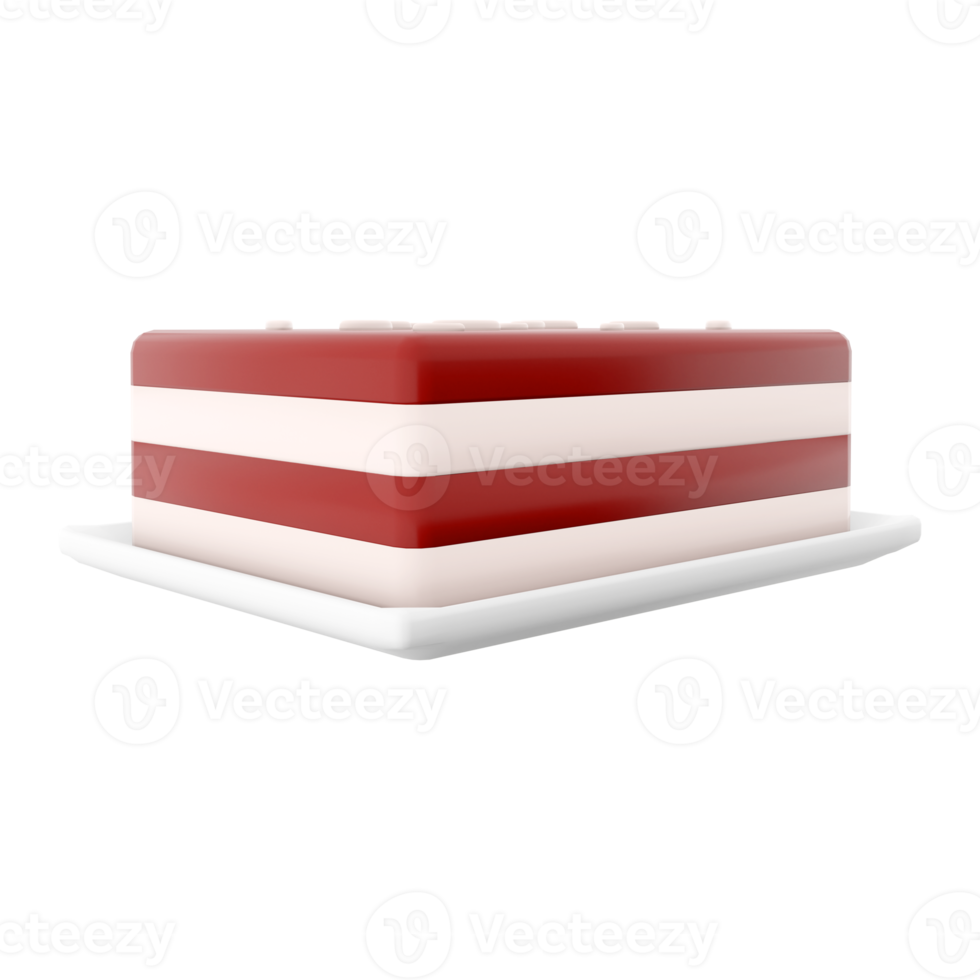 3d rendering cheesecake with coconut icon. 3d render milk sweet dessert icon. Cheesecake with coconut. png