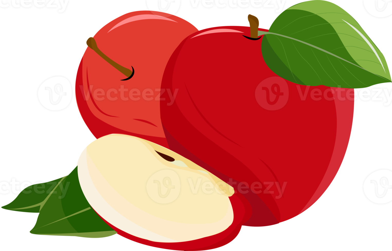 Fresh Red Apples Illustration png