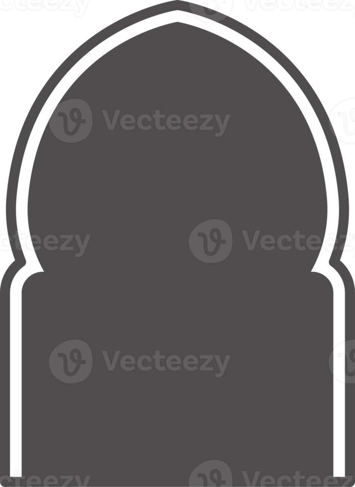 arabicum fönster och dörr. silhuett av islamic arkitektur element. png