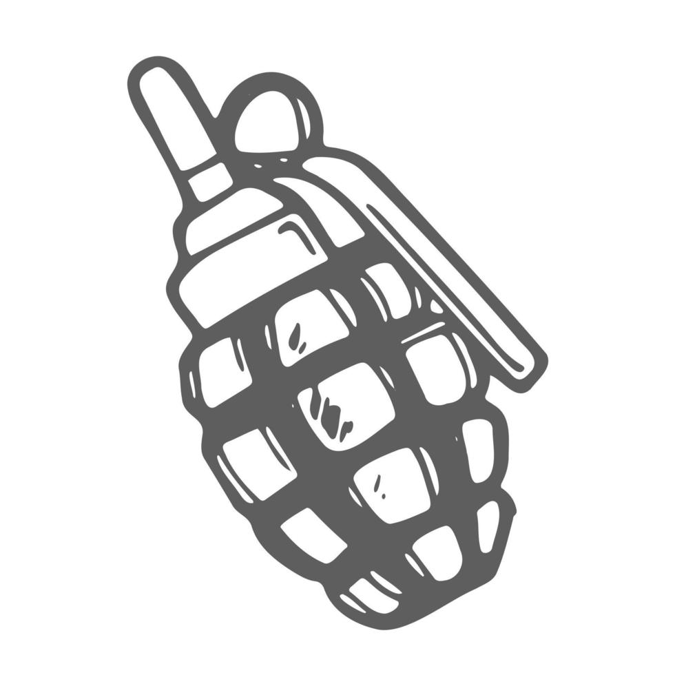 Doodle style pineapple hand grenade illustration in vector format suitable for web, print, or advertising use.