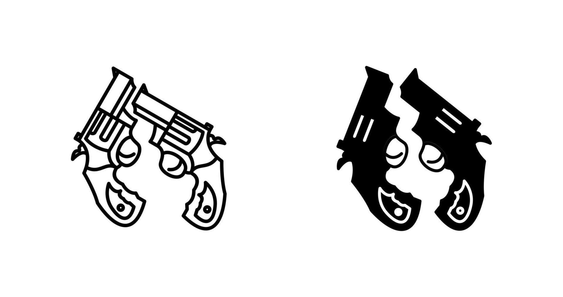 Two Guns Vector Icon