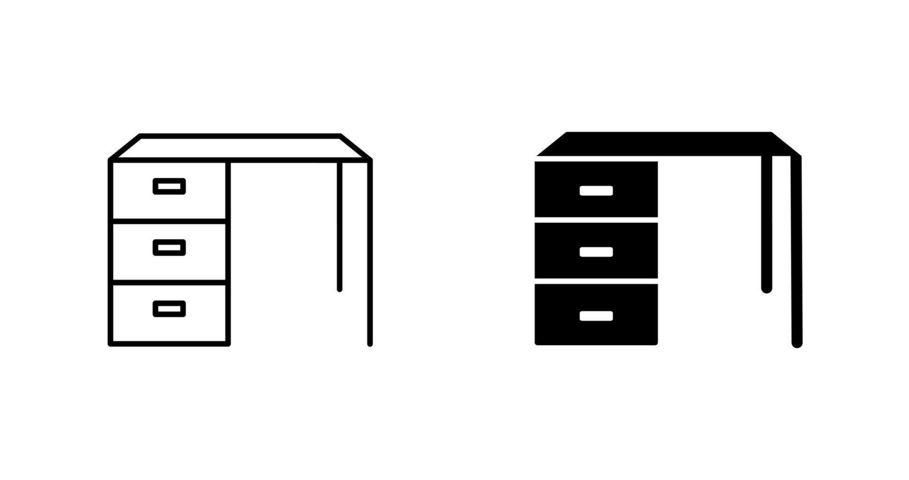 Table with Drawers Vector Icon