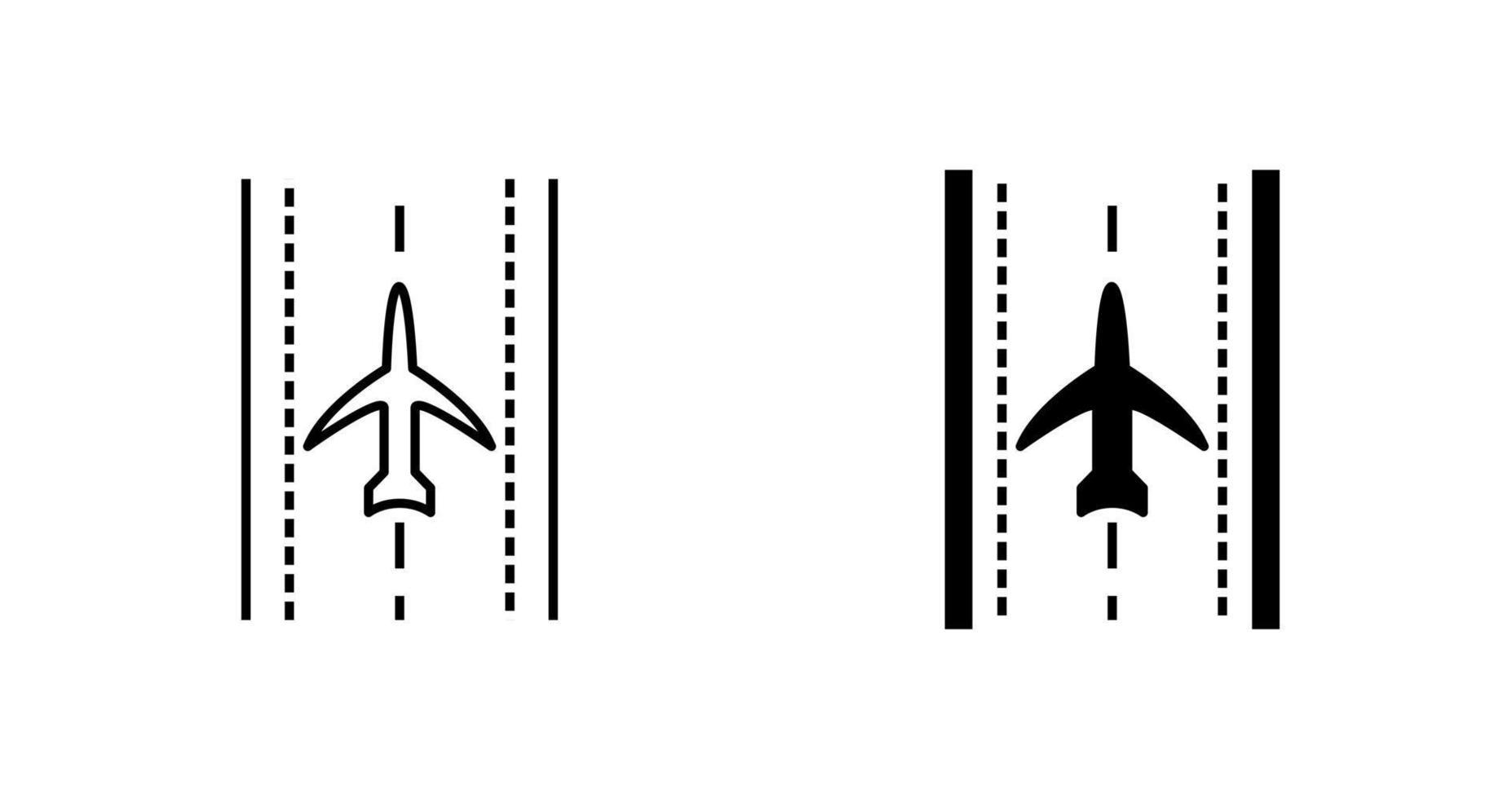 Plane on Runway Vector Icon