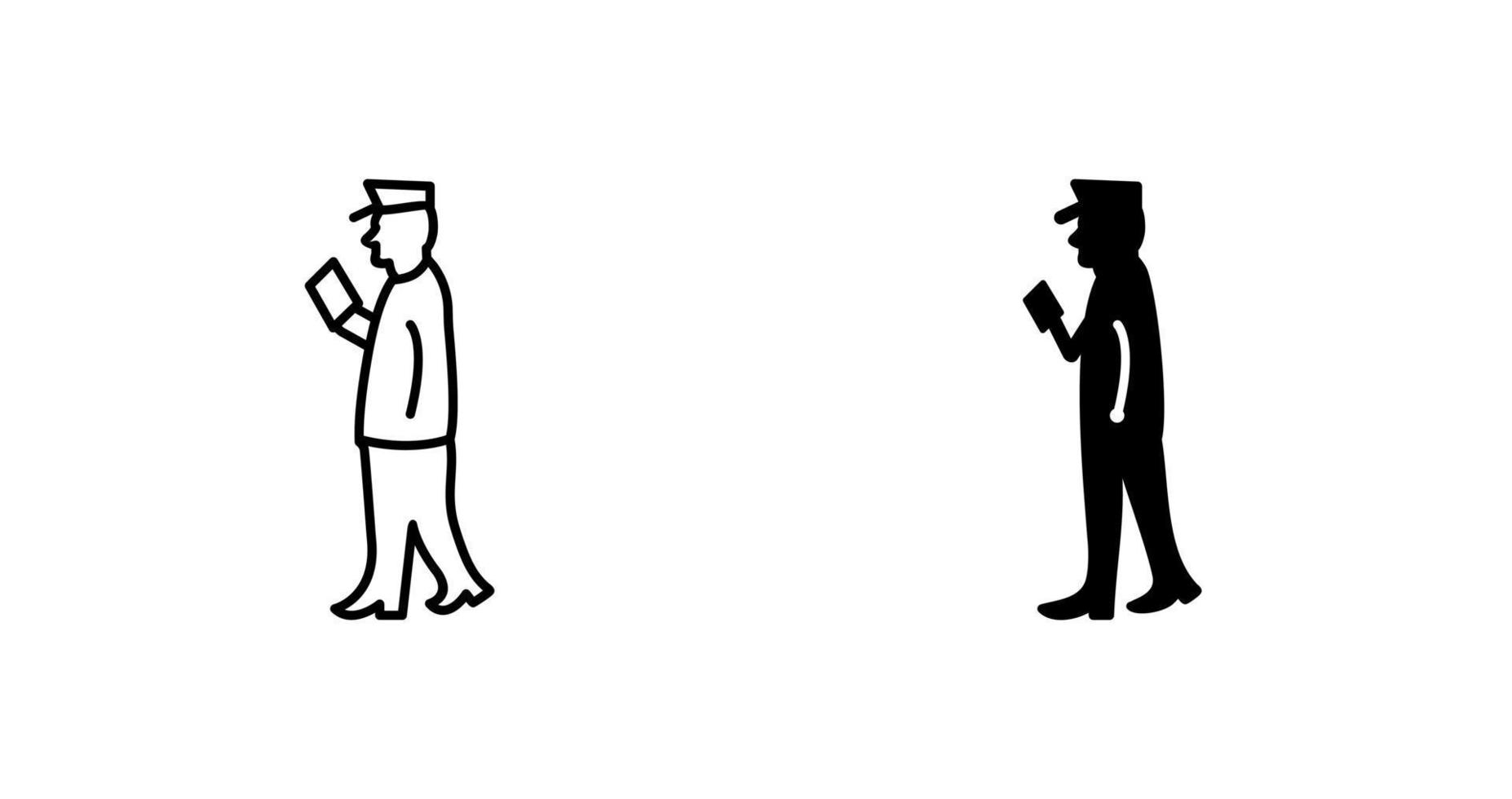 Guard Checking Passport Vector Icon
