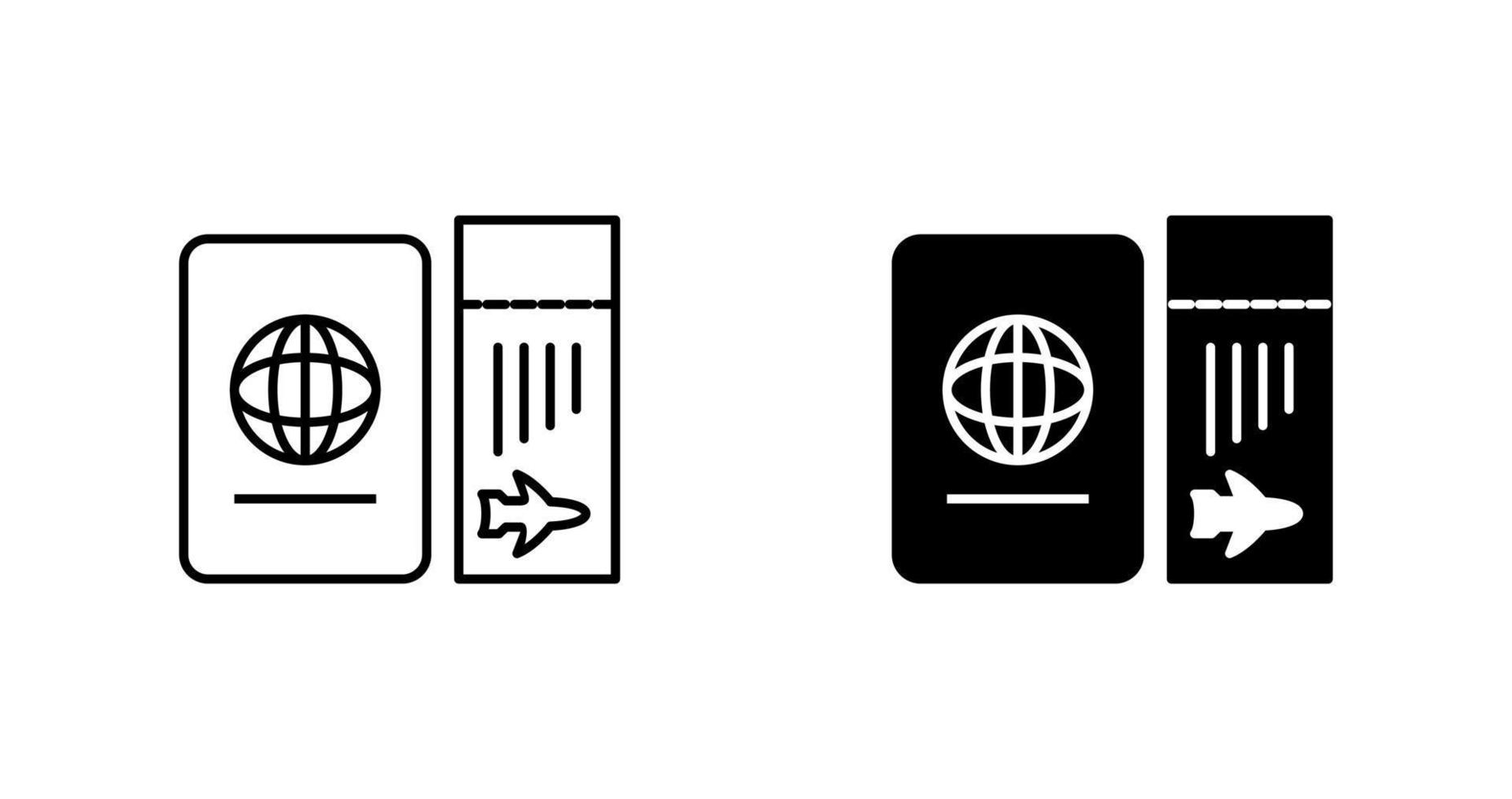 Ticket and Passport Vector Icon