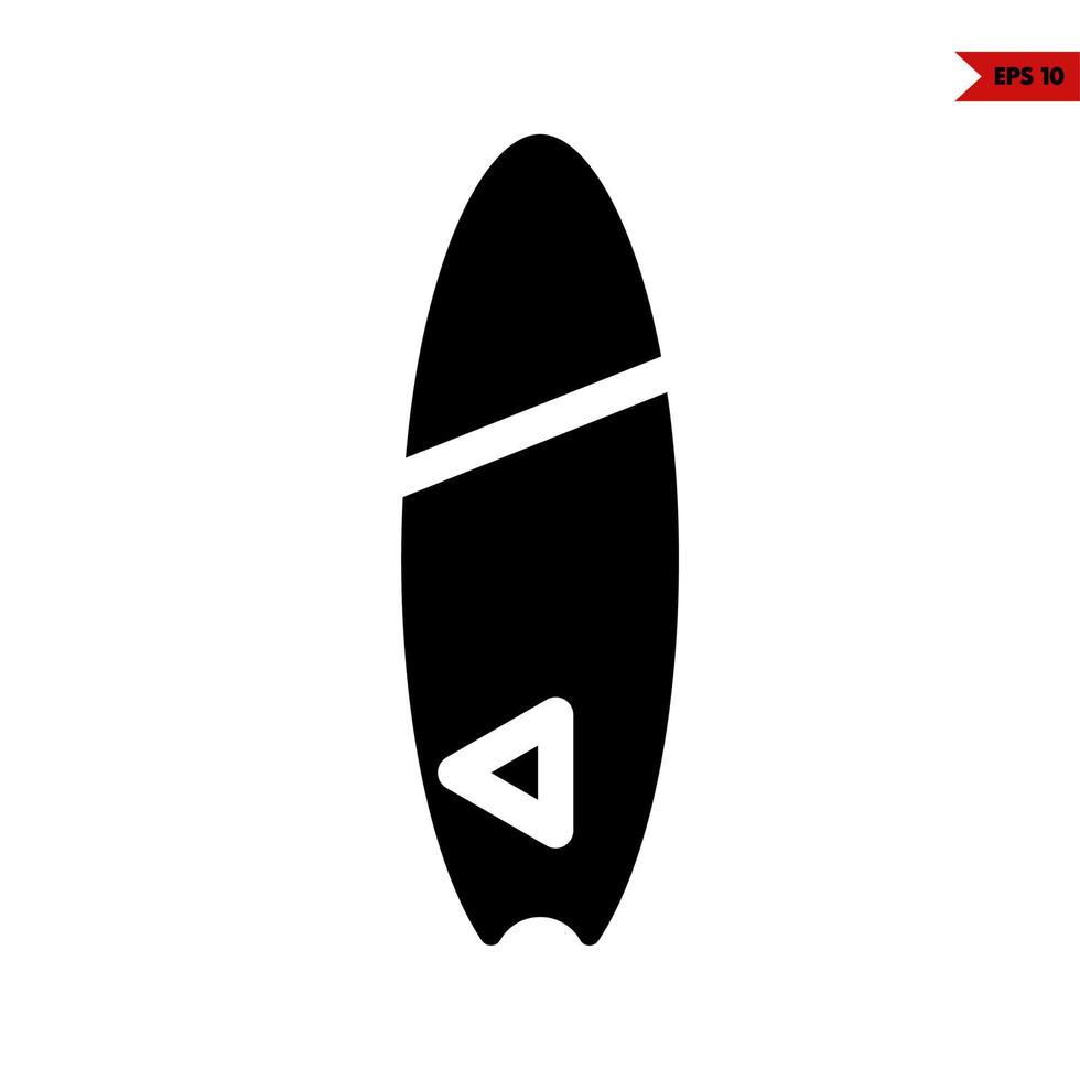 surf tablero glifo icono vector