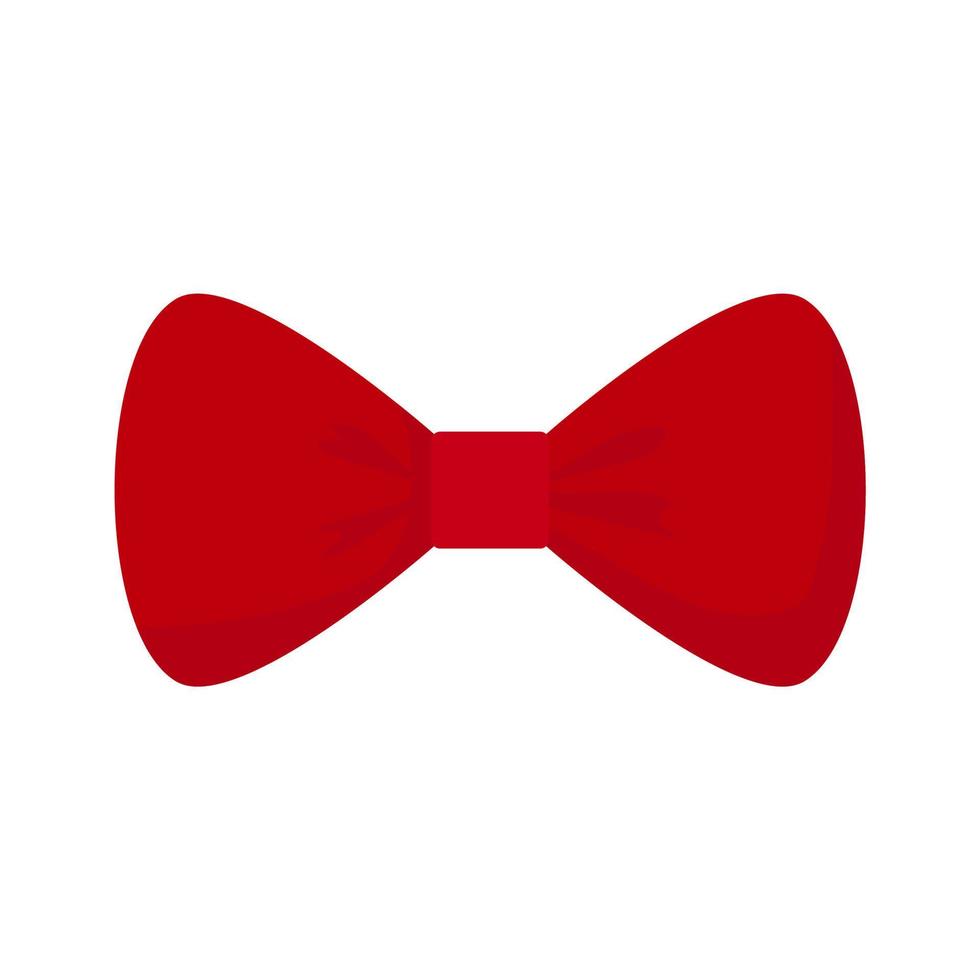 Red bow isolated on white background. Bow tie for man. vector