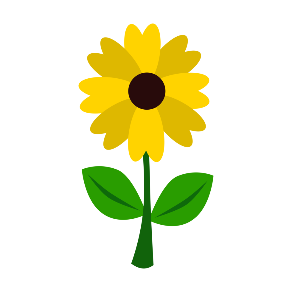 flower cartoon design in yellow color png