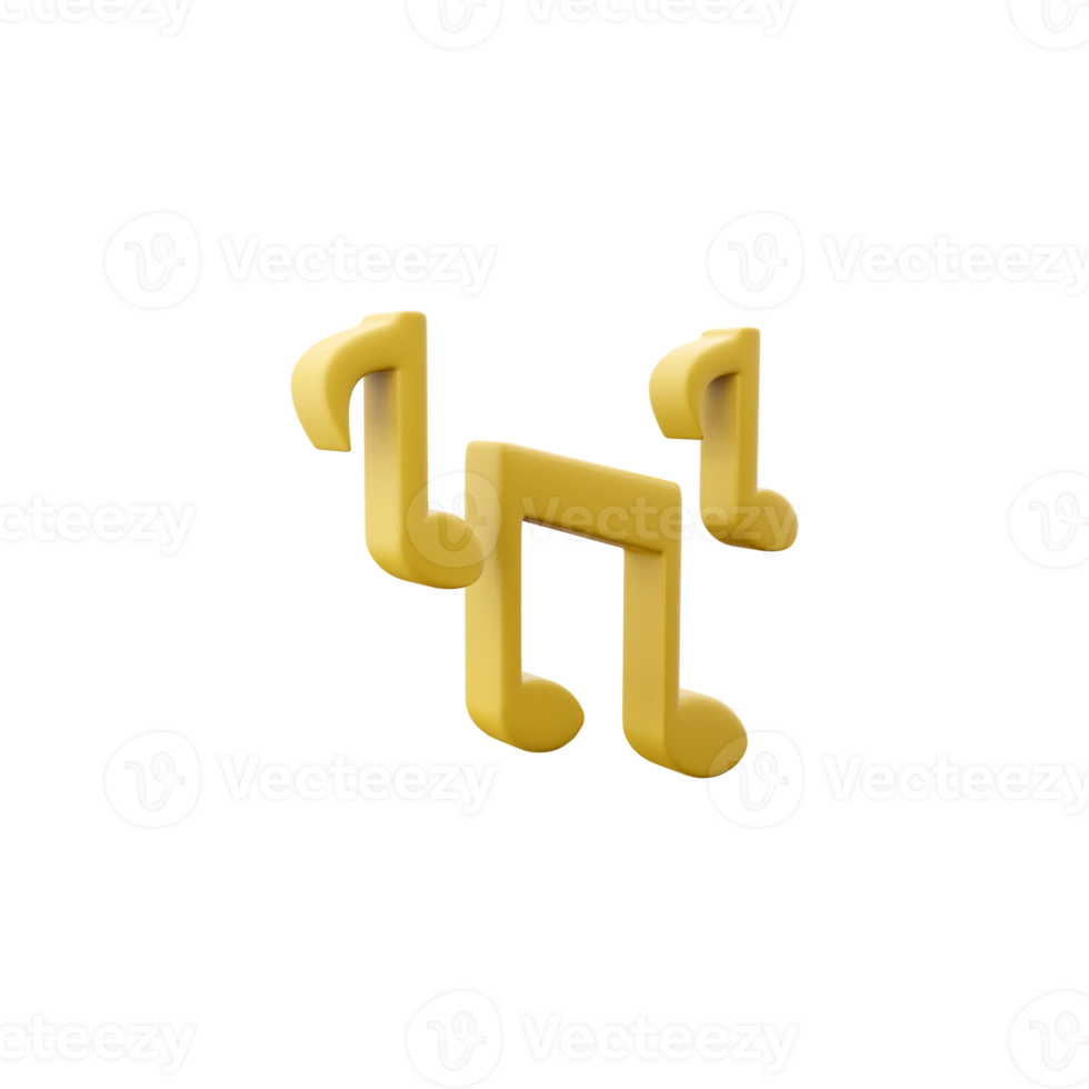 3d render golden music notes. 3d render music notes. 3d render music notes illustration. png