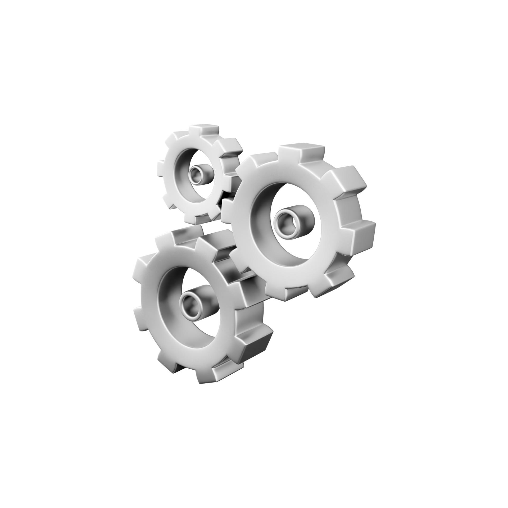 3D render gear icon. Unique 3d setting icon, simple 3d model set gear icon  on white backgroun. 22280534 PNG