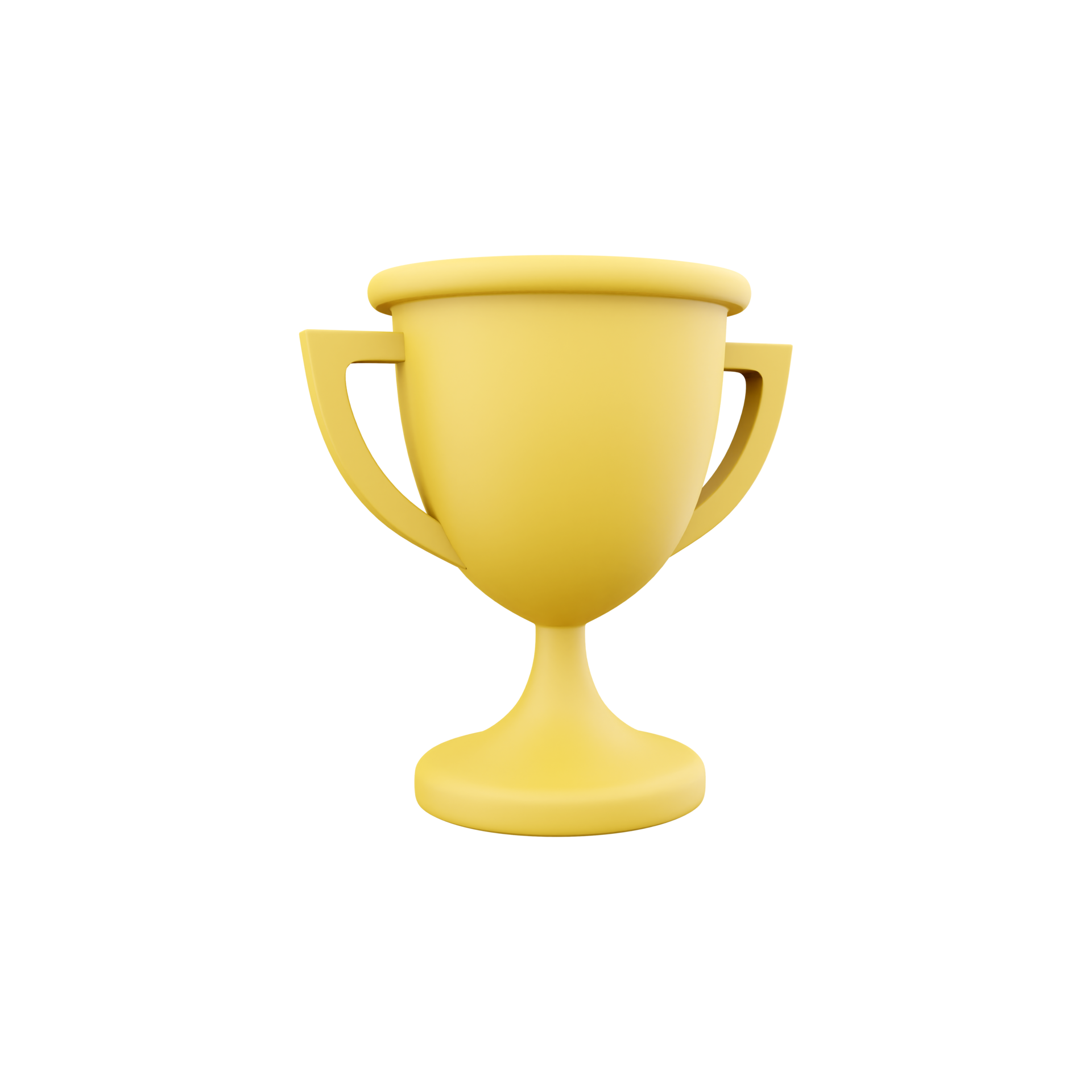 3d golden cup icon. Winner Gold Trophy 3D Icon. 3D render yellow