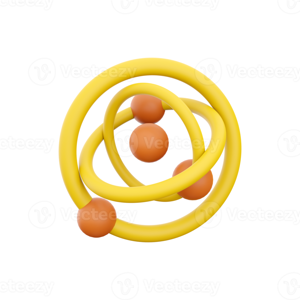 3d render atom icon. 3d render atom icon on white background. png