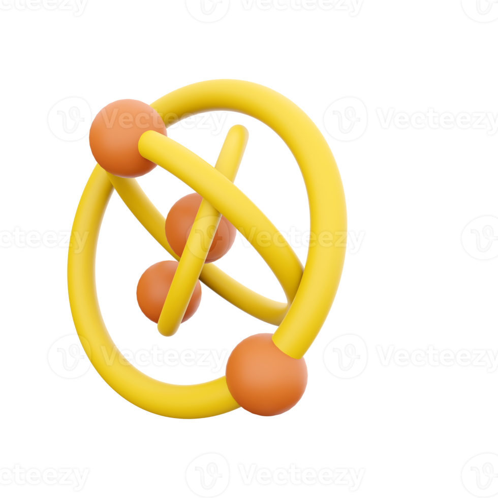 3d render atom icon. 3d render atom icon on white background. png