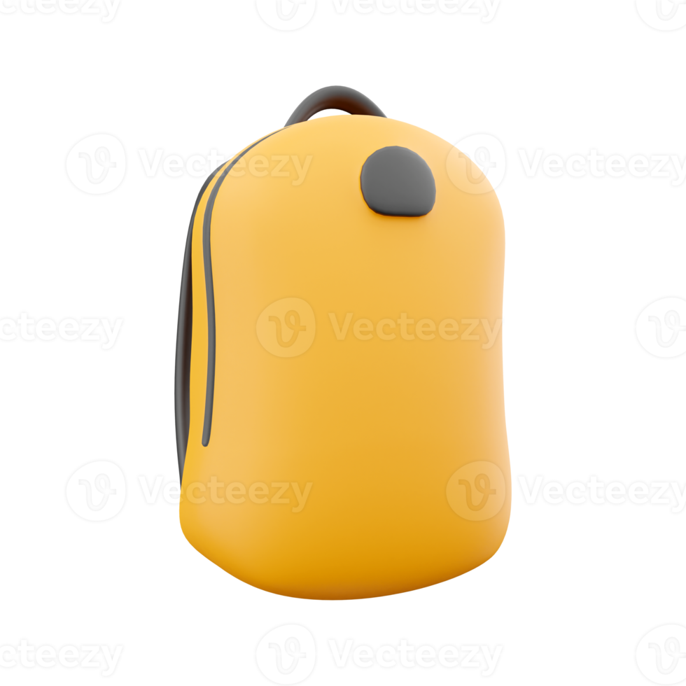 Backpack 3d icon. 3d school back rendering icon. 3D render school back, backpack icon on white background. png
