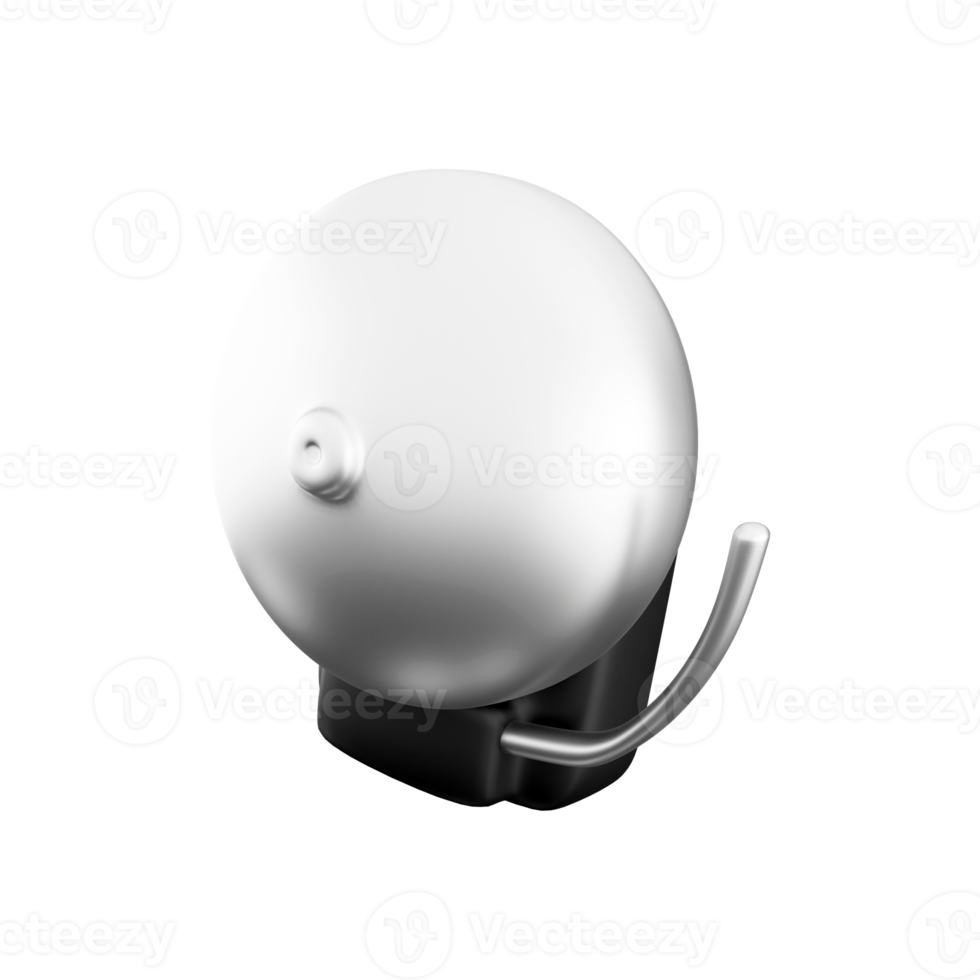 3D education, back to school and school time showing school bell on white background with space for text. 3D rendering school bell, icon png