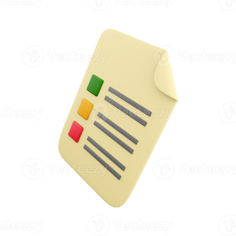 3d rendering exam icon, paper with checkmark symbol.3d render exam icon png