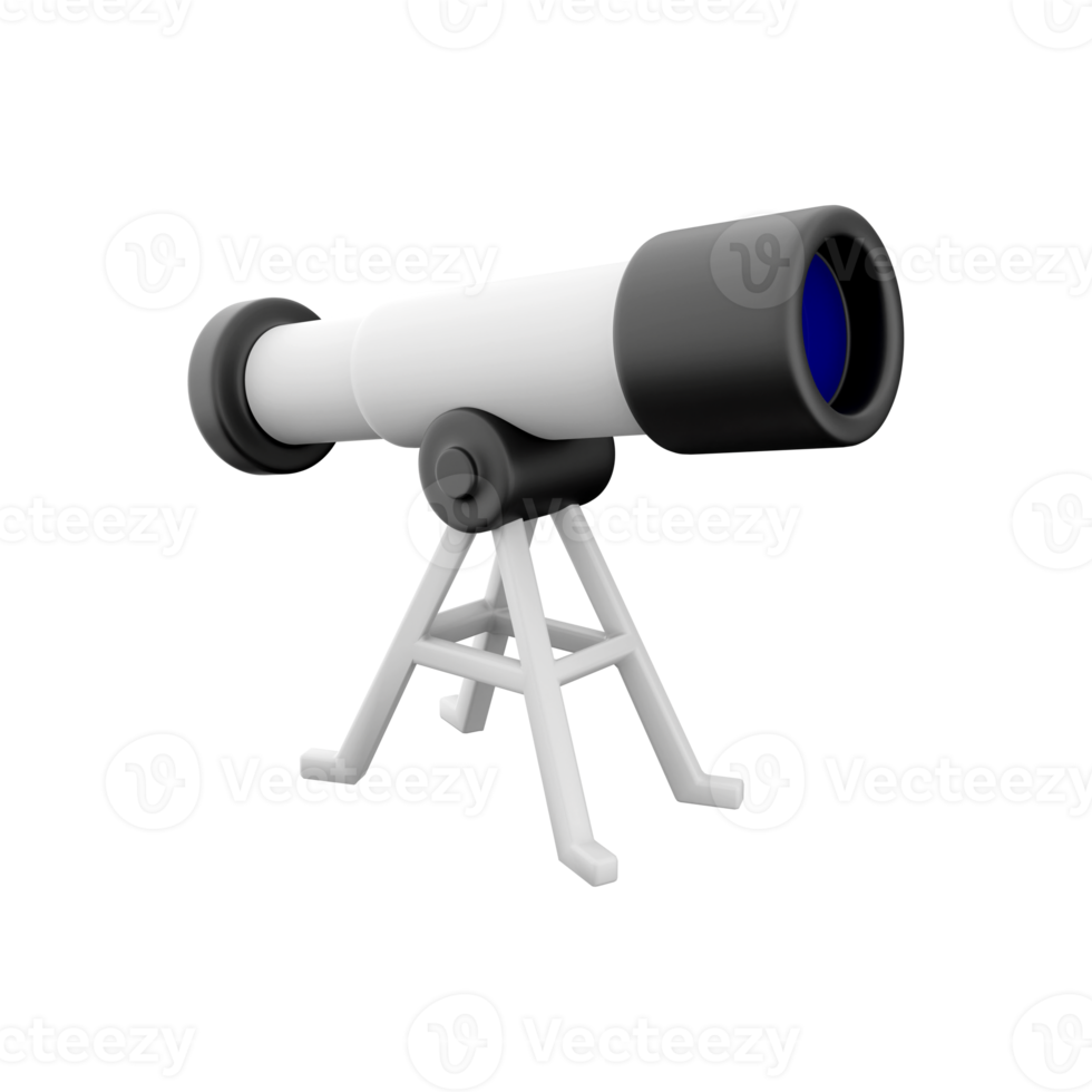 3d le rendu espace télescope école éducation icône 3d le rendu espace télescope icône. png