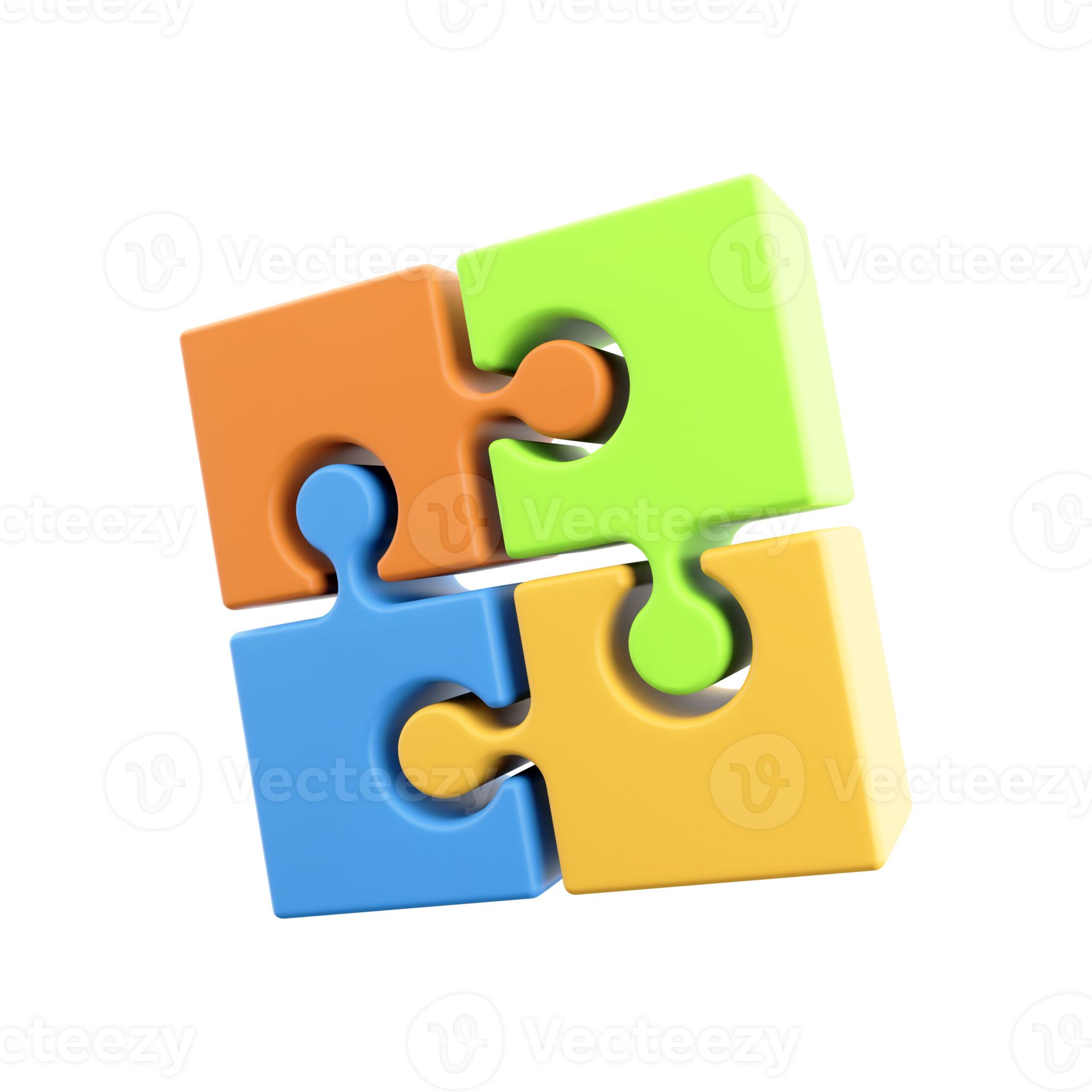 3D rendering jigsaw puzzle. Floor puzzle. Parts of puzzles. 3d object